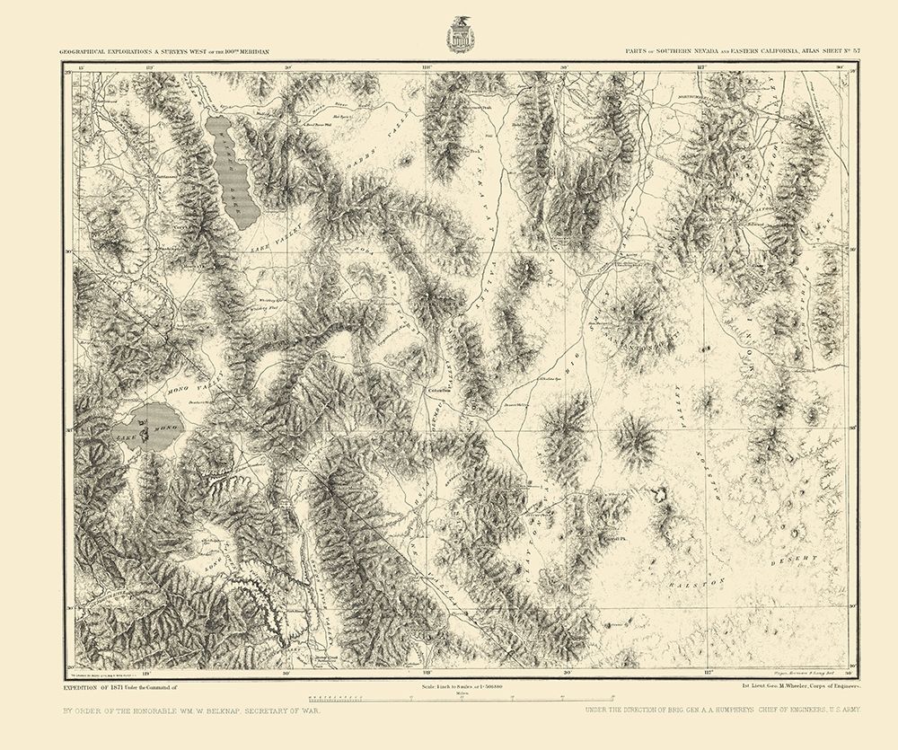 Southern Nevada California Geographical Sheet