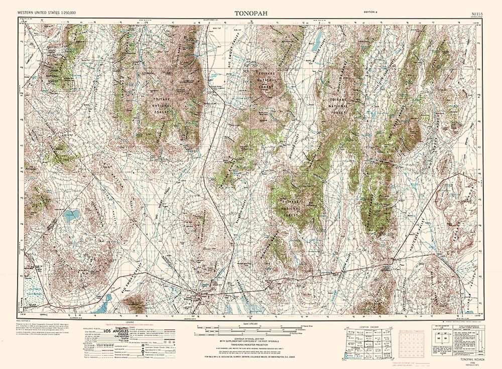 Tonopah Nevada Quad - USGS 1956