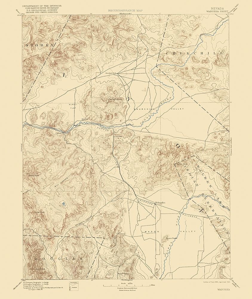 Wabuska Nevada Sheet - USGS 1894