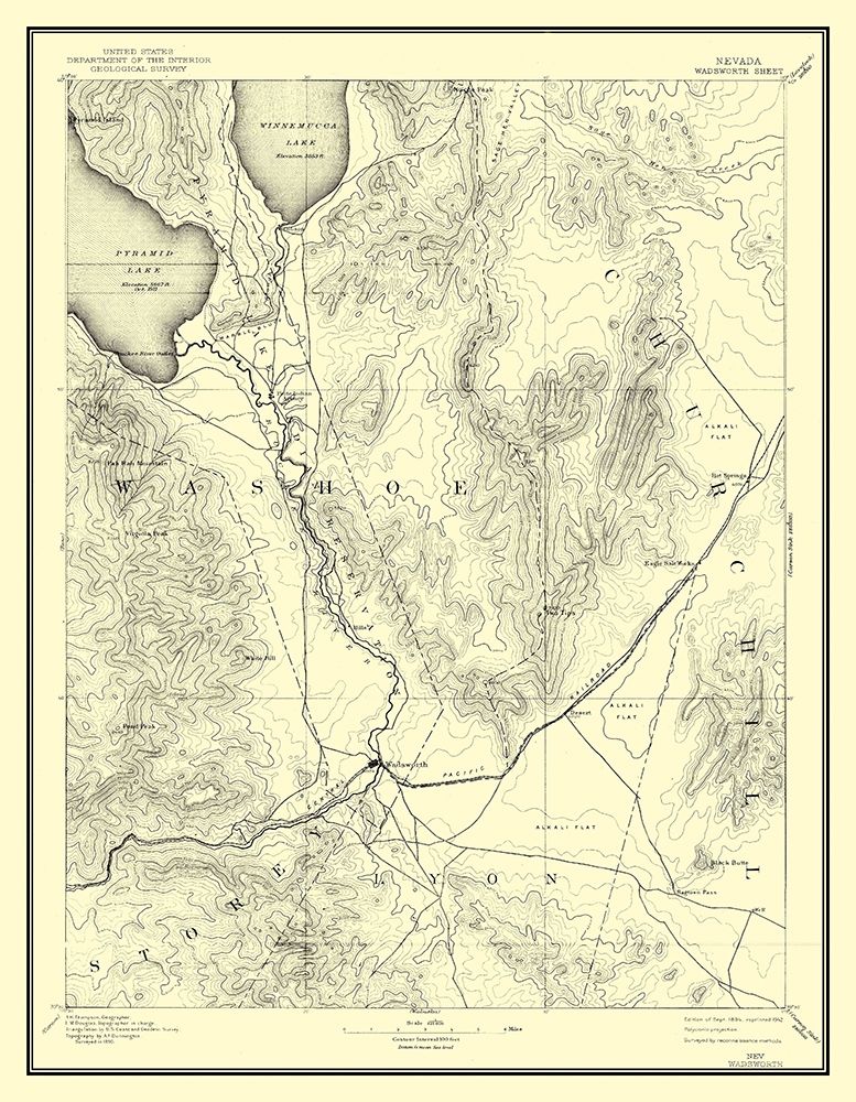 Wadsworth Nevada Sheet - USGS 1894