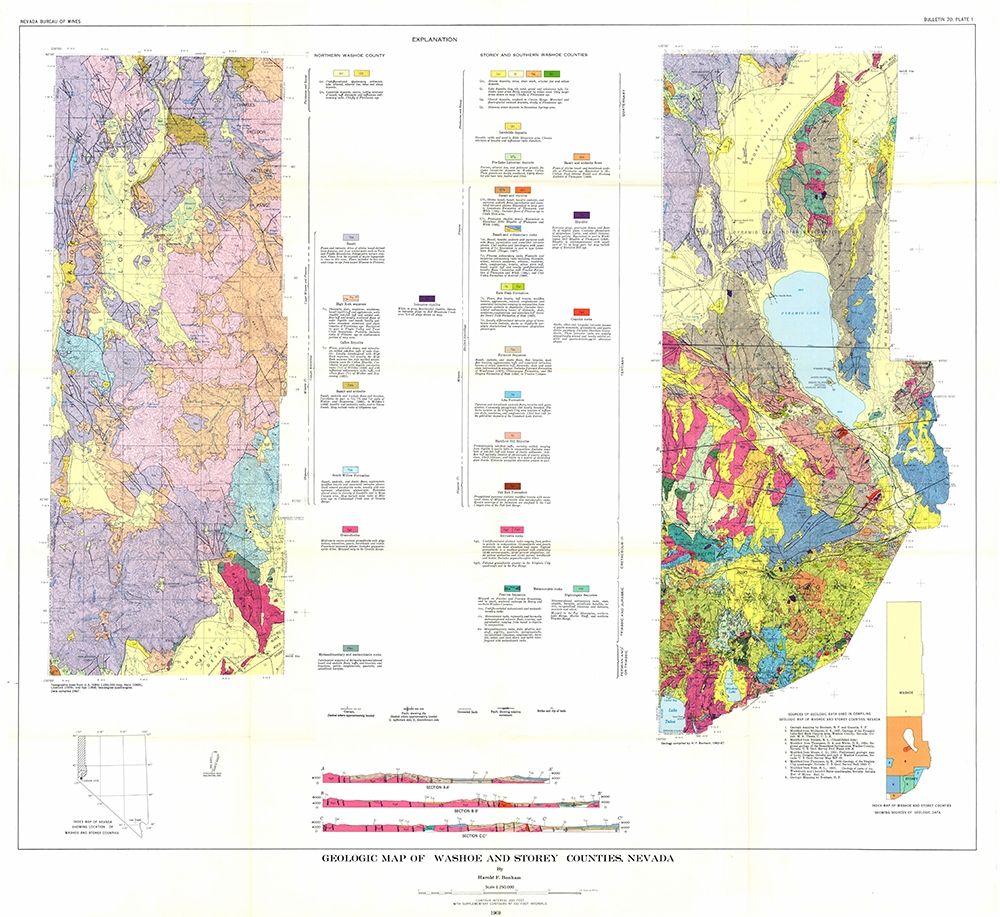 Washoe Storey Counties Nevada Mines - Bonham 1969