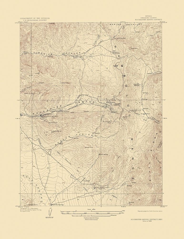 Rochester Mining Nevada - USGS 1928