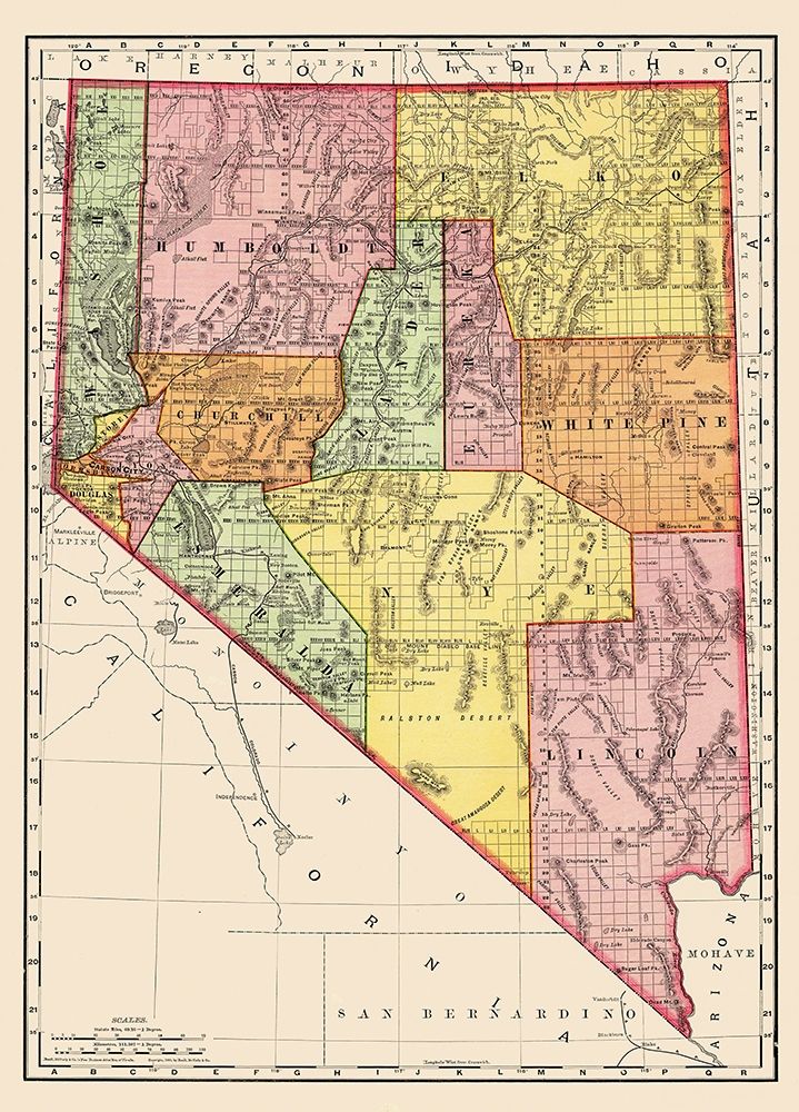 Nevada - Rand McNally 1893