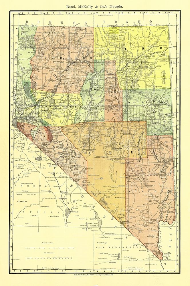 Nevada - Rand McNally 1893