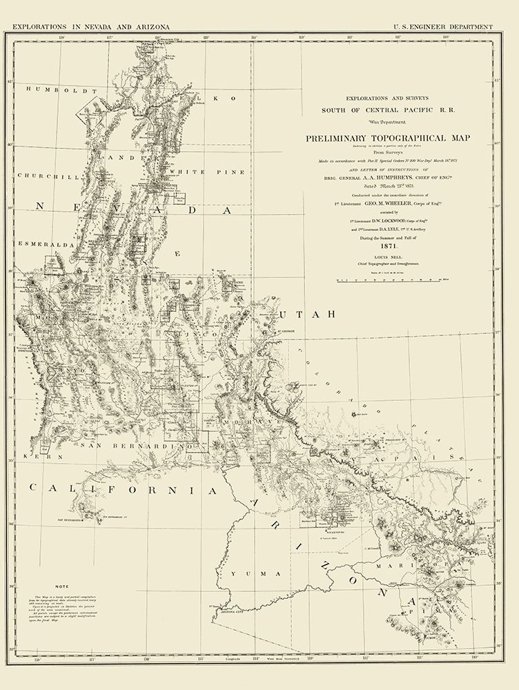 Explorations Nevada Arizona - Wheeler 1871
