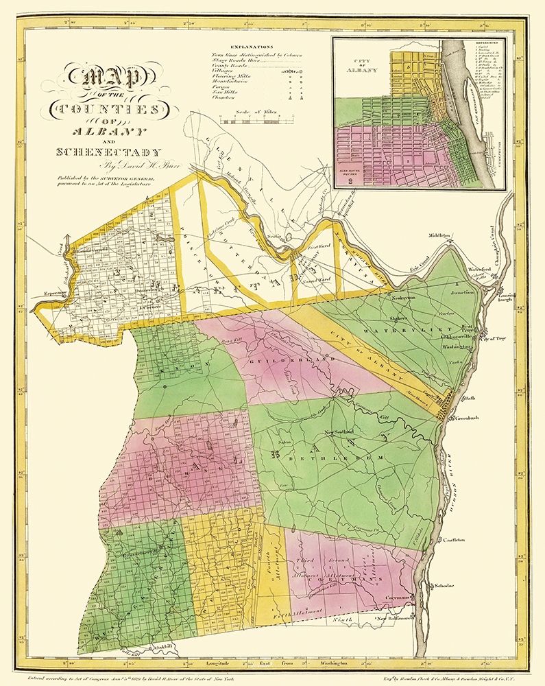 Albany  Schenectady New York - Burr 1829
