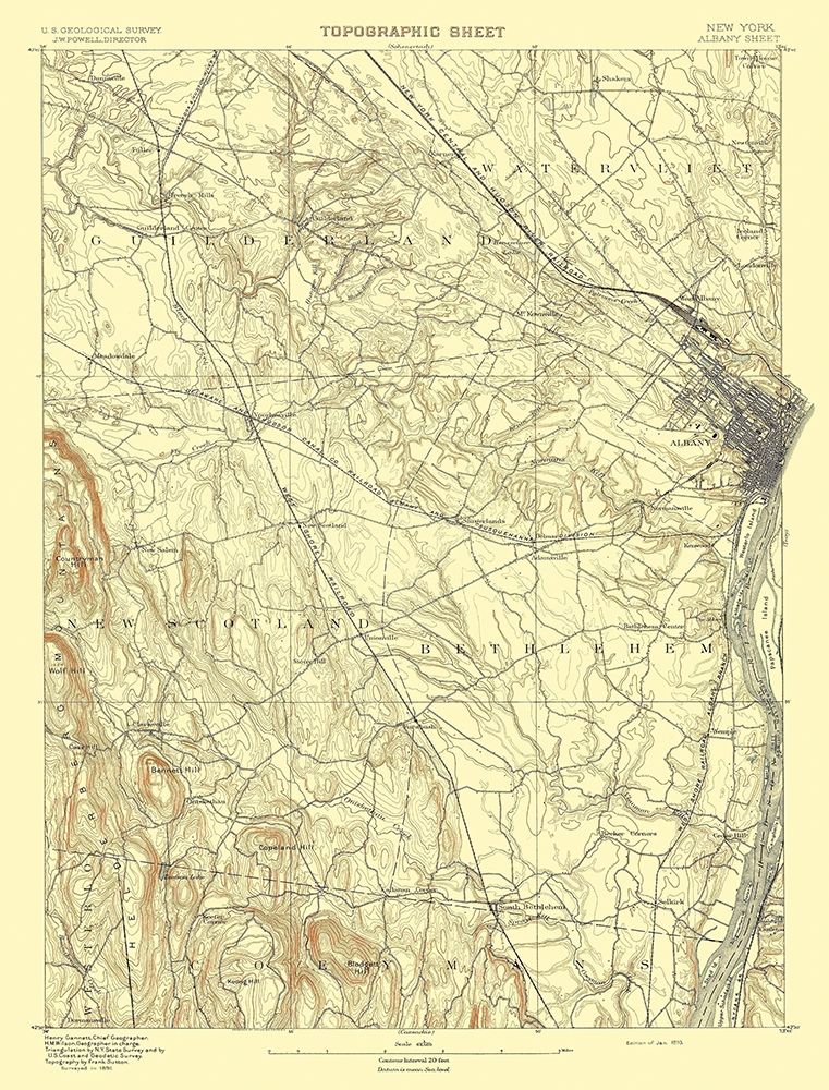 Albany New York Sheet - USGS 1893