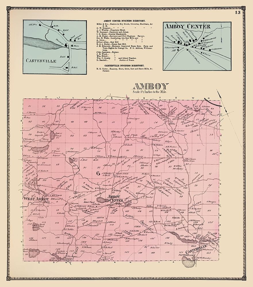 Amboy New York Landowner - Stone 1867