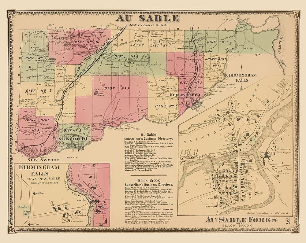 Au Sable New York - Beers 1869