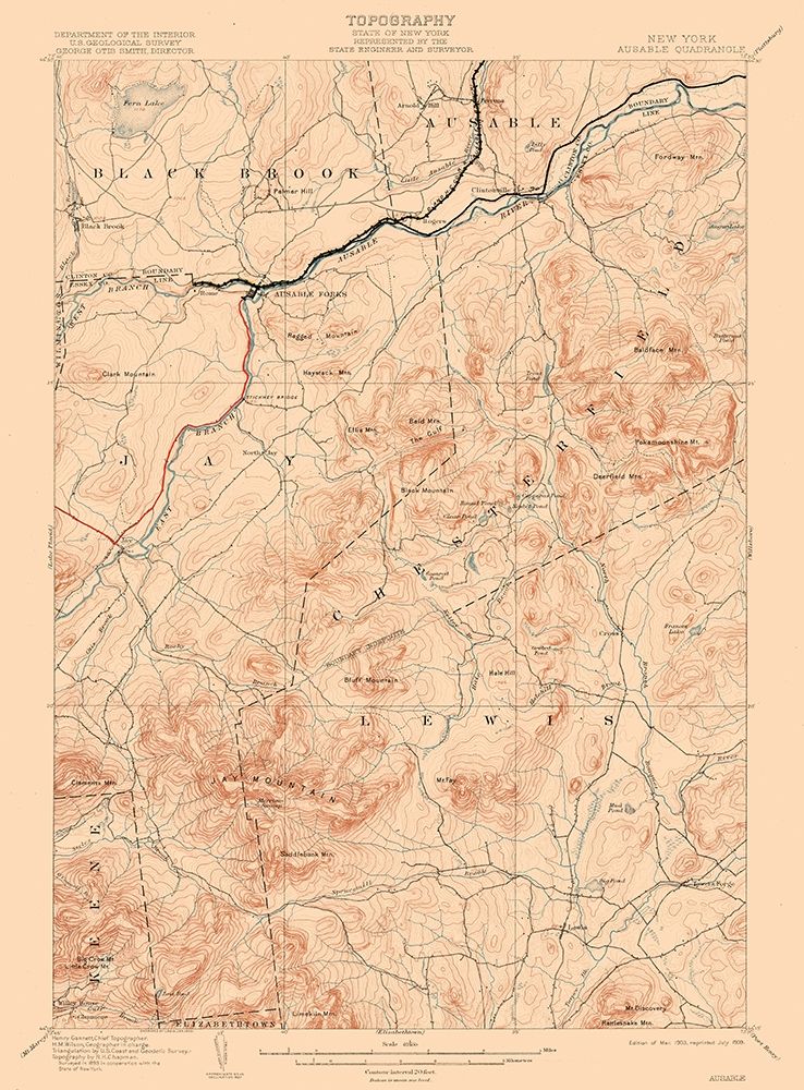 Ausable New York Quad - USGS 1903