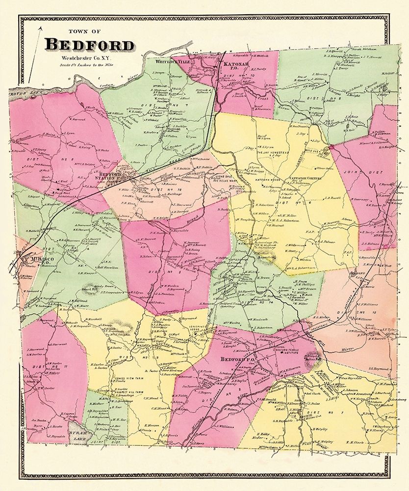 Bedford New York Landowner - Beers 1868