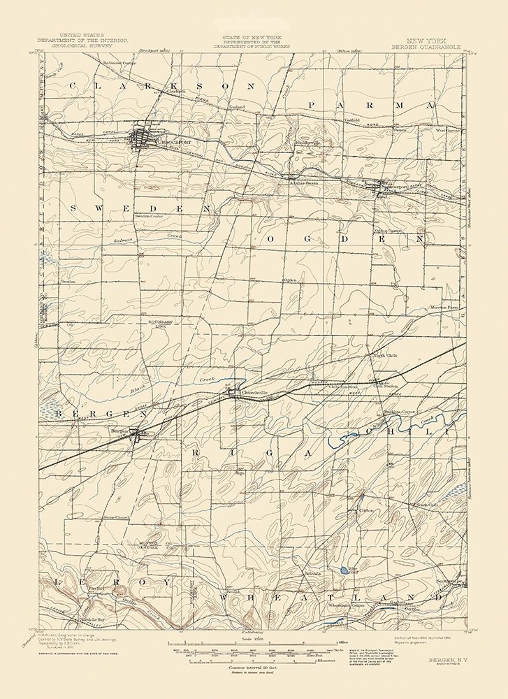 Bergen New York Quad - USGS 1899