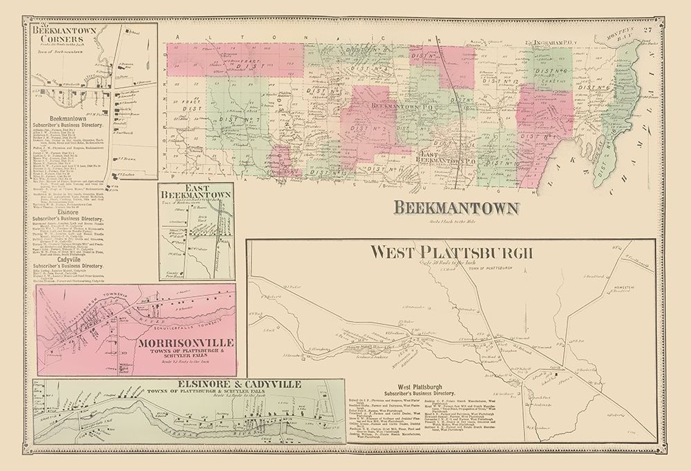 Beekmantown New York Landowner - Beers 1869