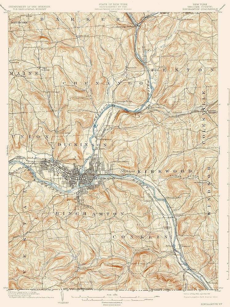 Binghamton New York Quad - USGS 1904