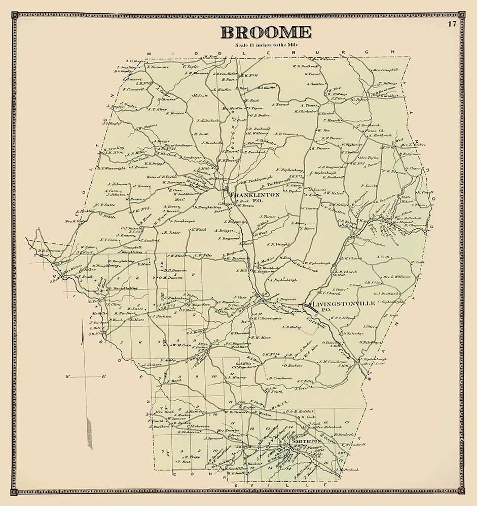 Broome New York Landowner - Beers 1866