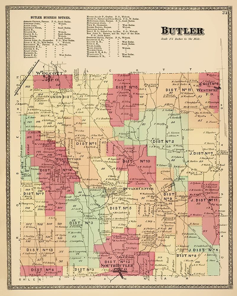 Butler New York Landowner - Beers 1874