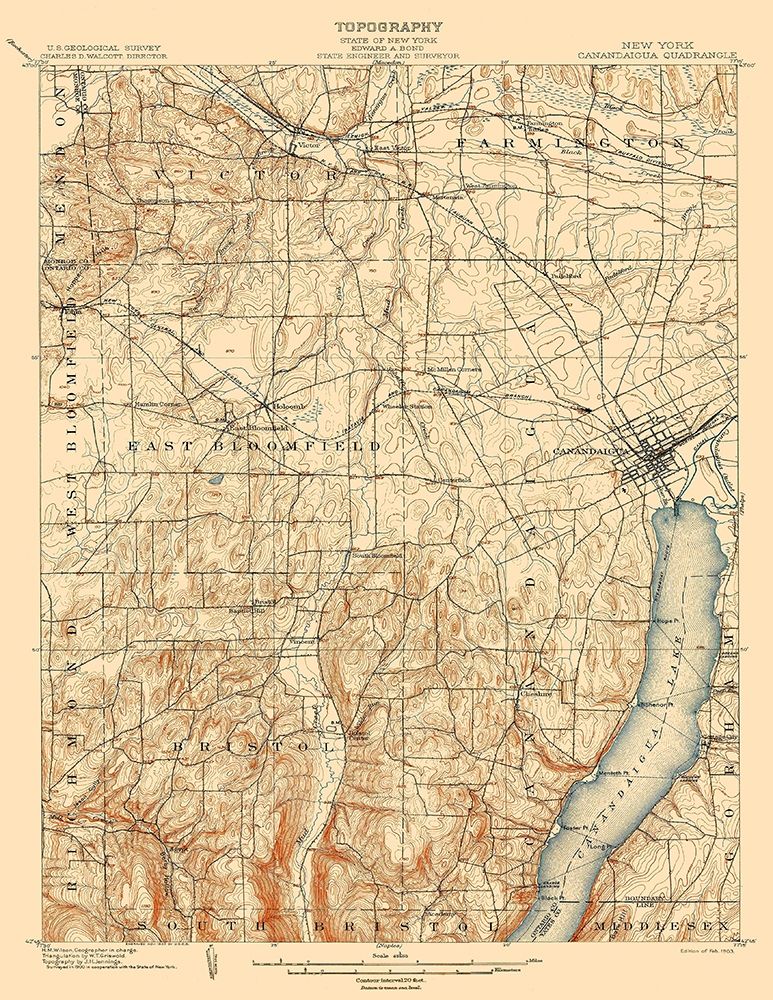 Canandaigua New York Quad - USGS 1903