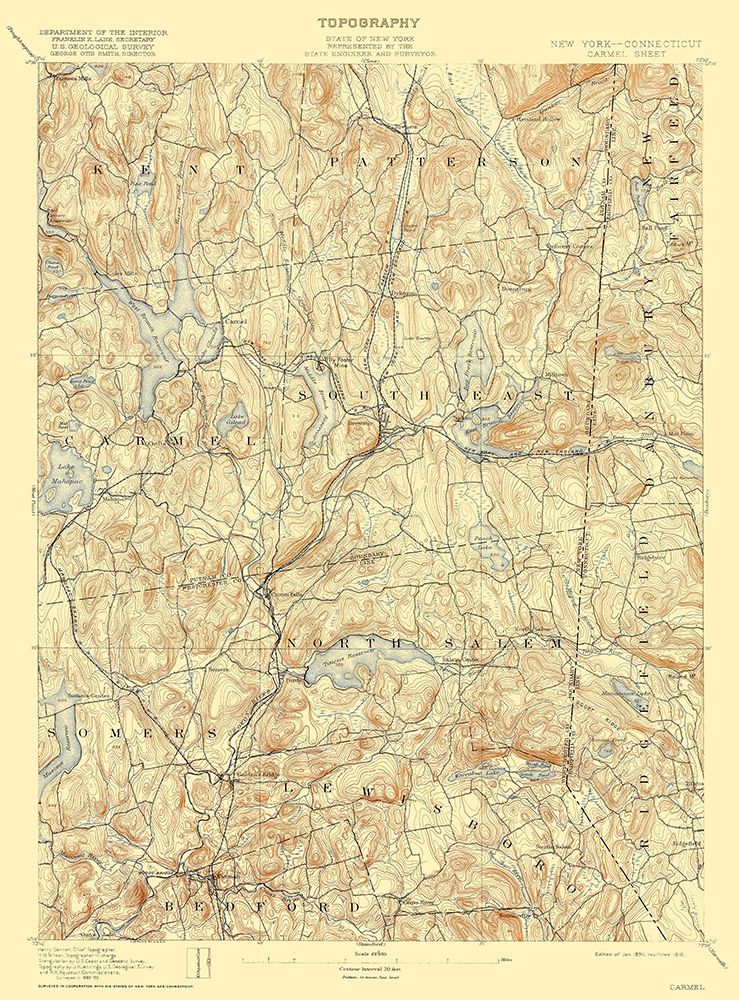 Carmel New York Sheet - USGS 1894
