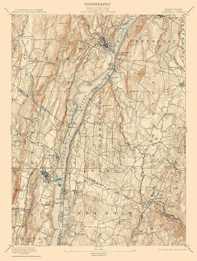 Catskill New York Sheet - USGS 1895