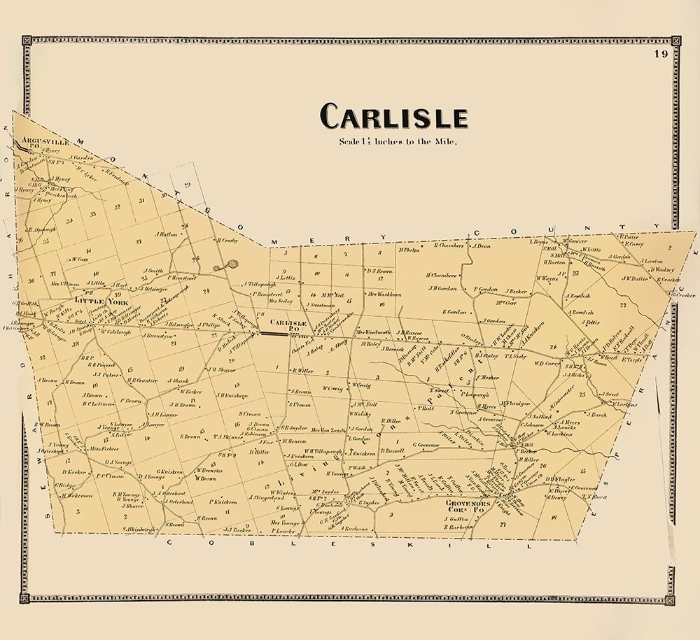 Carlisle New York Landowner - Beers 1866