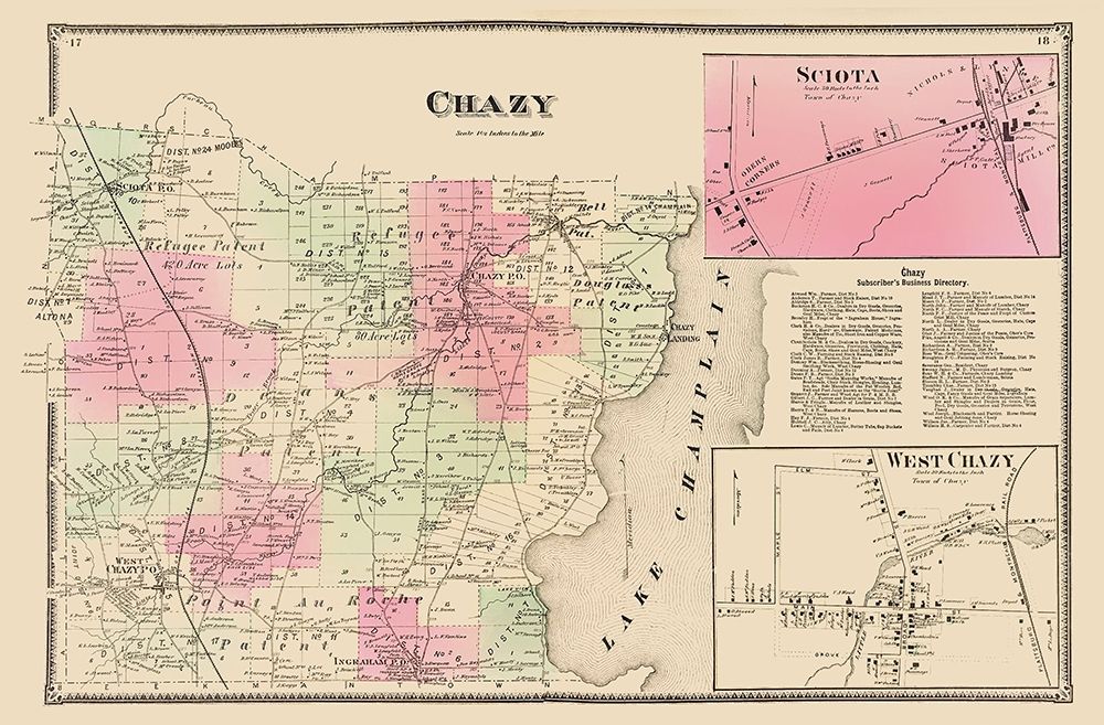 Chazy New York Landowner - Beers 1869