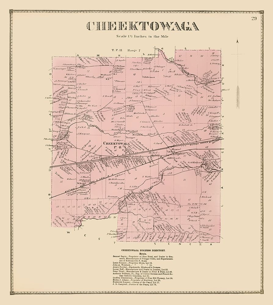 Cheektowaga New York Landowner - Stone 1866
