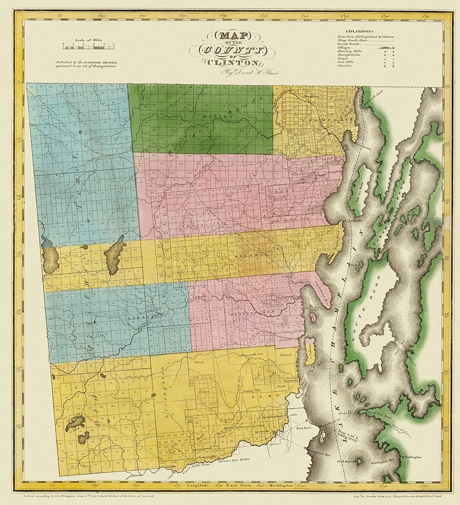 Clinton New York Landowner - Burr 1829