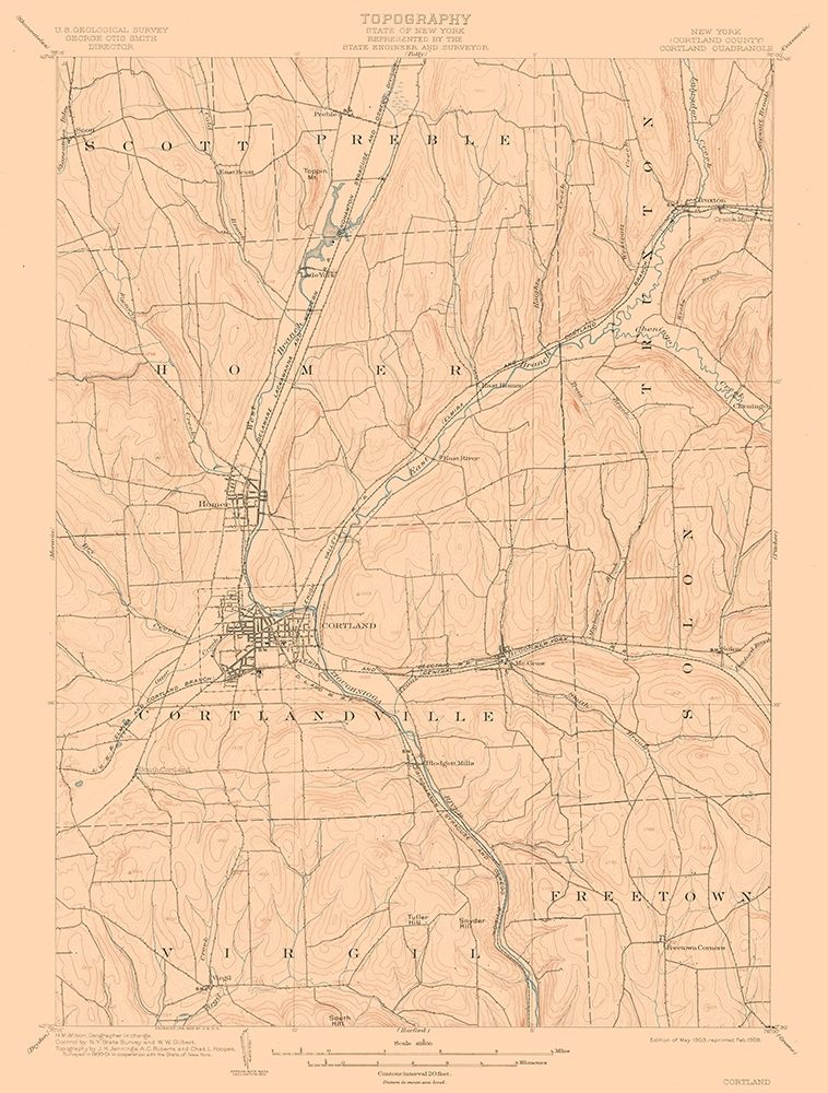 Cortland New York Quad - USGS 1903
