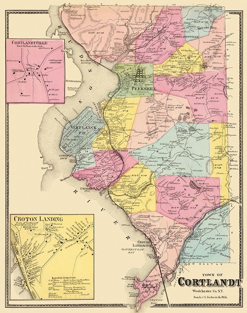 Cortlandt New York Landowner - Beers 1868