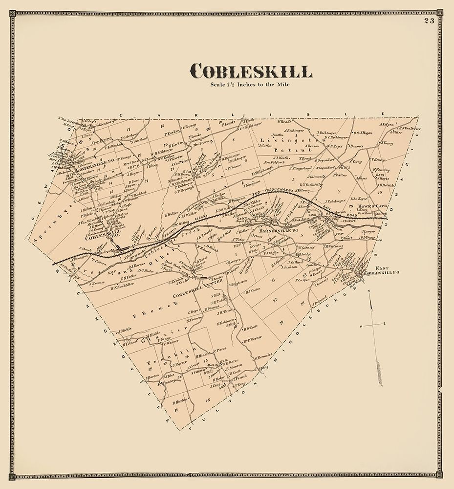 Cobleskill New York Landowner - Beers 1866