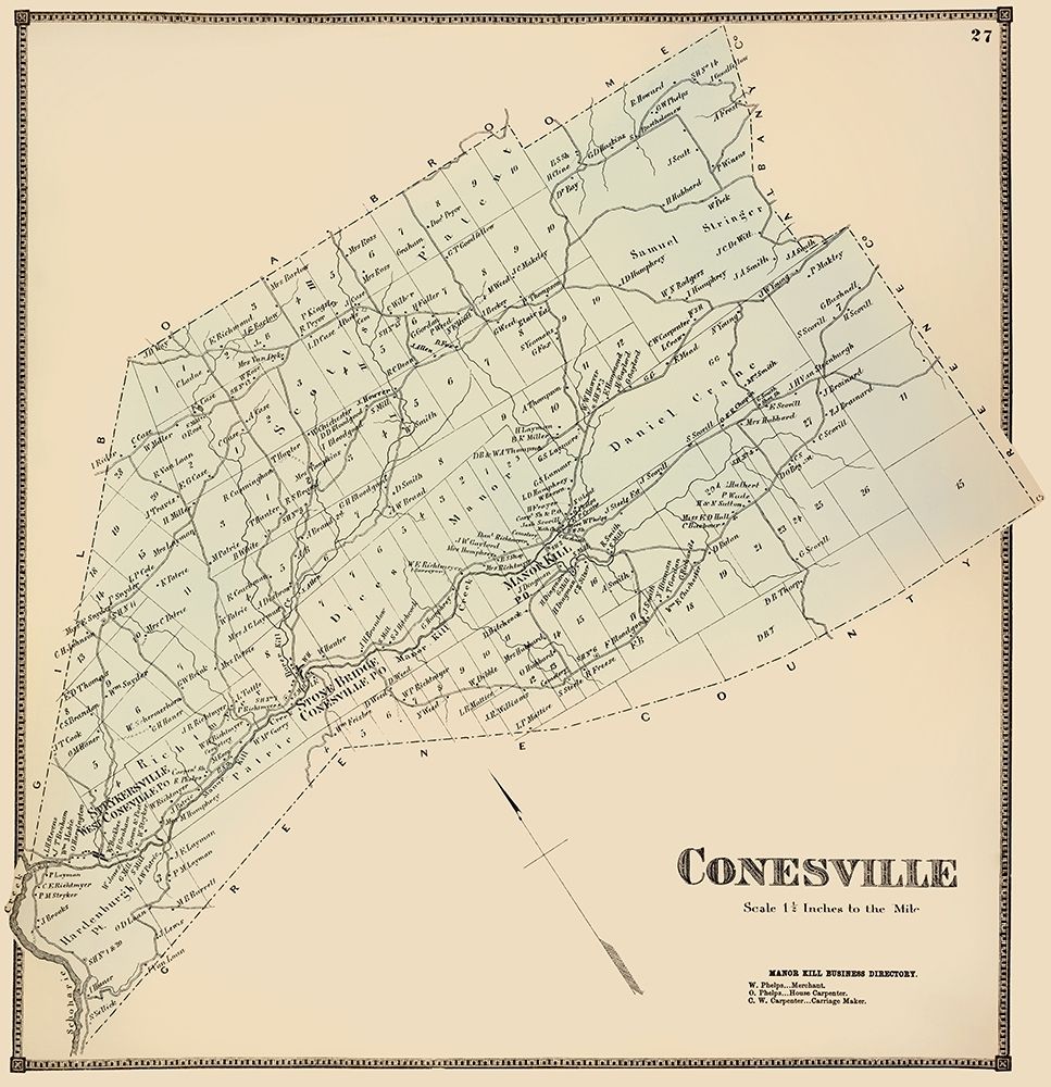 Conesville New York Landowner - Stone 1866