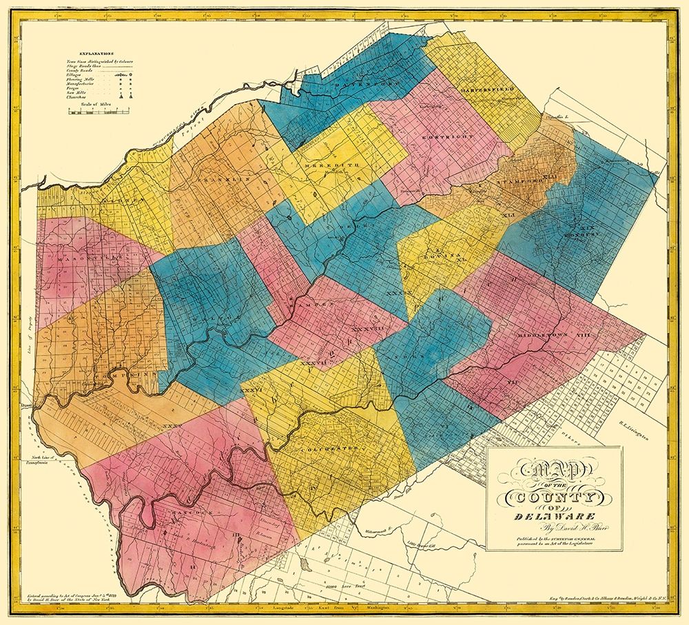 Delaware New York Landowner - Burr 1829