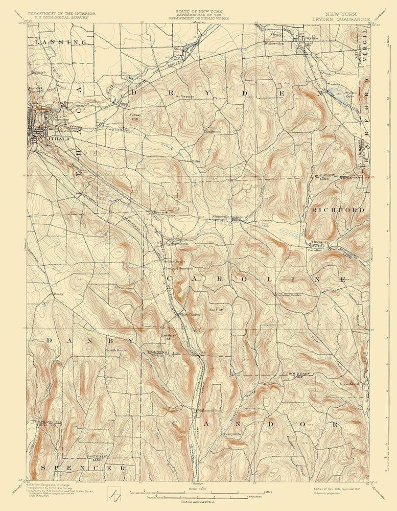 Dryden New York Quad - USGS 1900