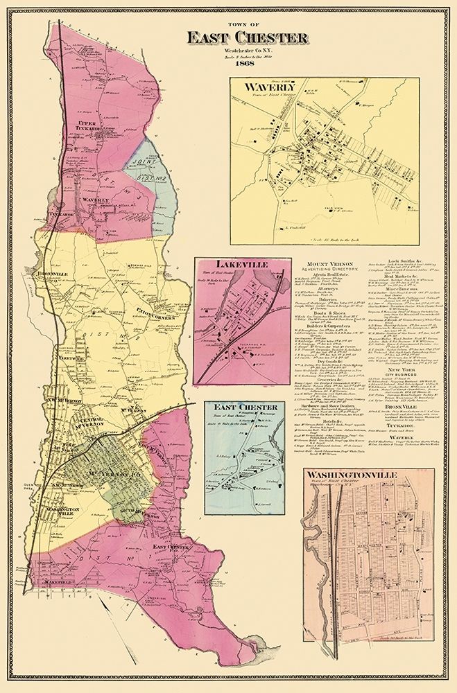 East Chester New York Landowner - Beers 1868