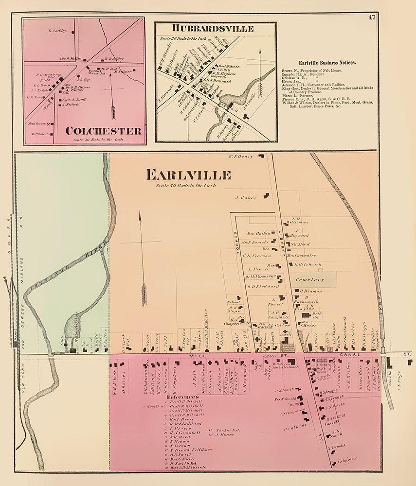 Earlville New York Landowner - Whitman 1875