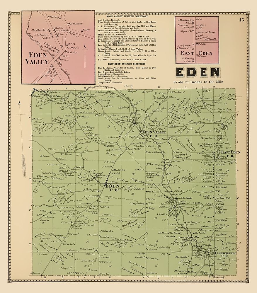 Eden New York Landowner - Stone 1866