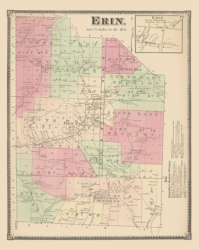 Erin New York Landowner - Beers 1869