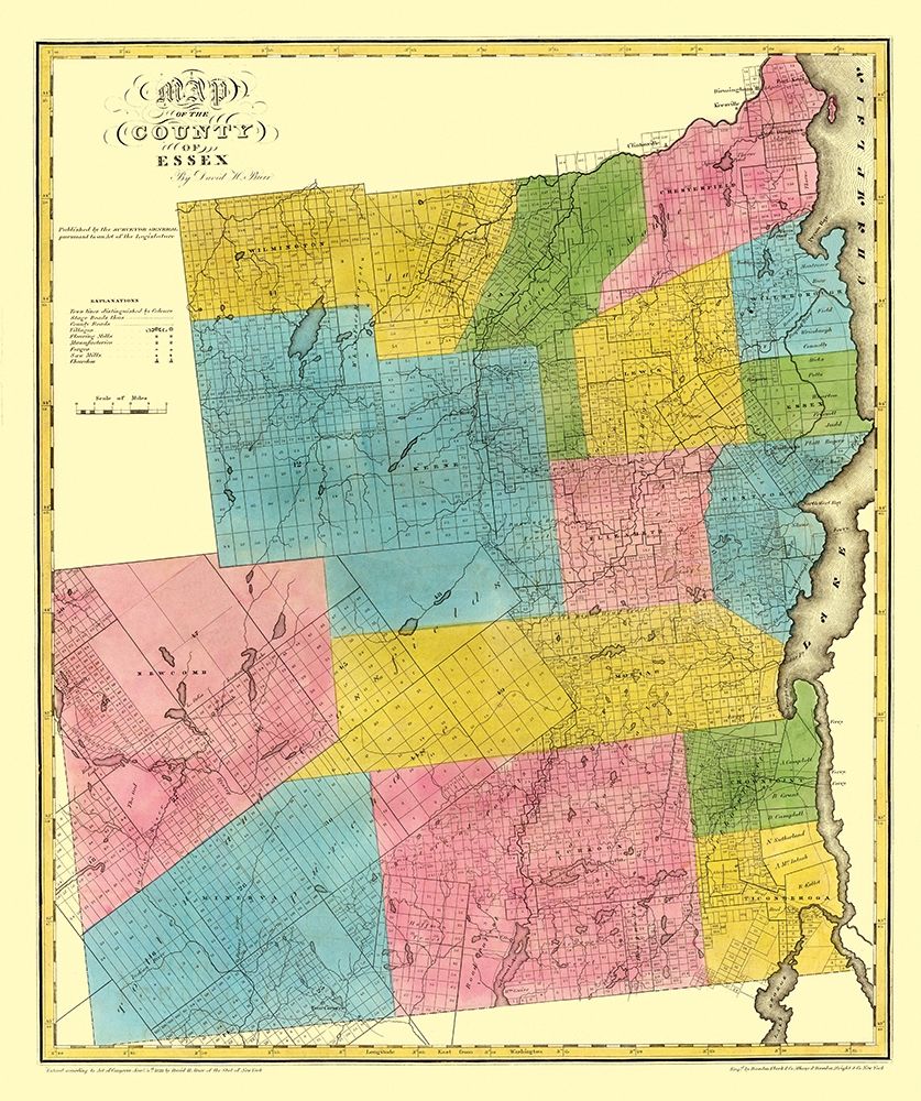 Essex New York Landowner - Burr 1829