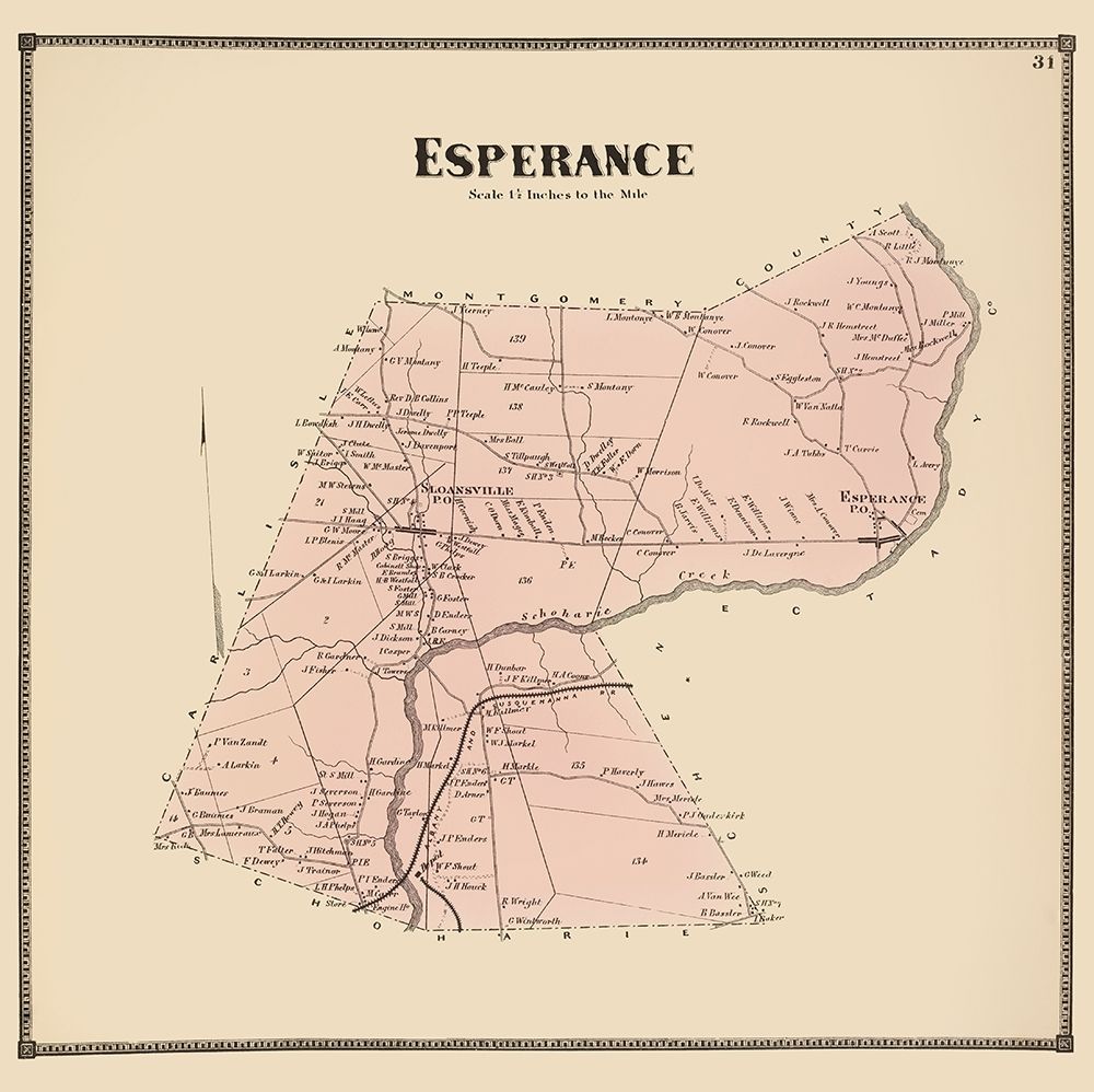 Esperance New York Landowner - Stone 1866