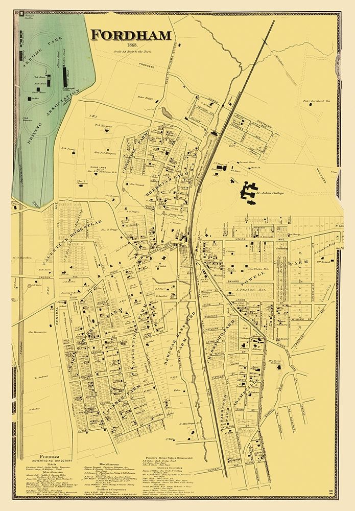 Fordham New York Landowner - Beers 1868