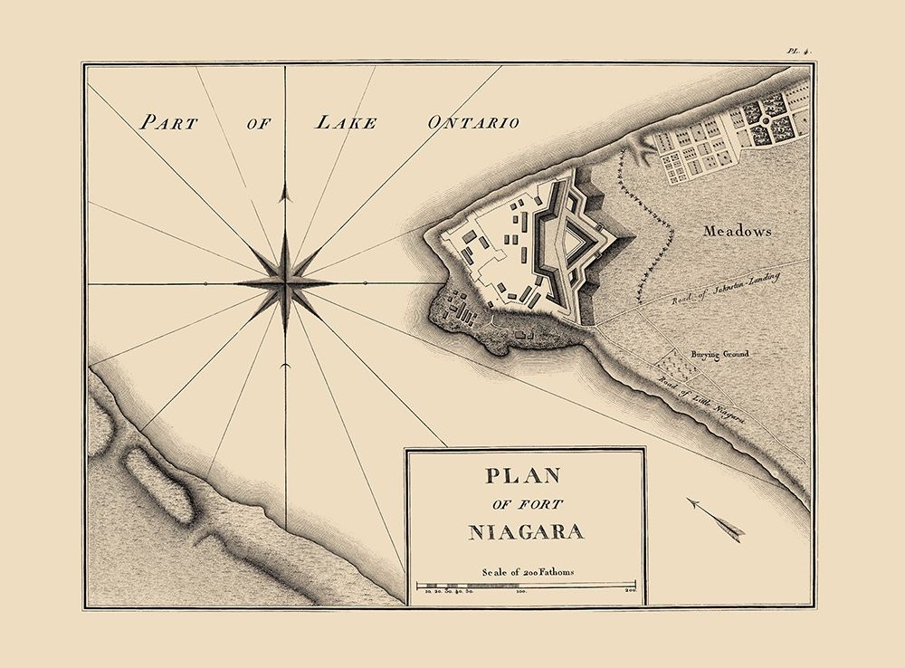 Fort Niagara New York Plan - Collot 1796