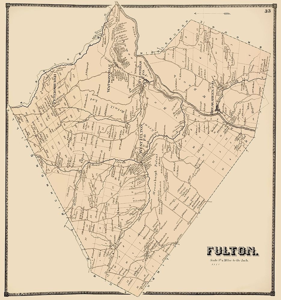 Fulton New York Landowner - Stone 1866