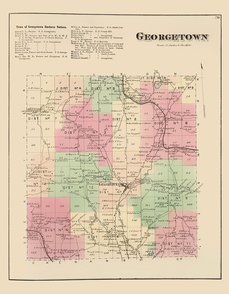 Georgetown New York Landowner - Whitman 1875