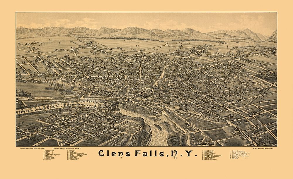 Glens Falls New York - Burleigh 1884