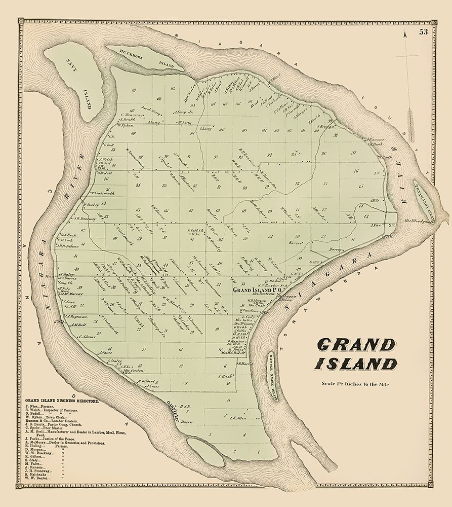 Grand Island New York Landowner - Stone 1866