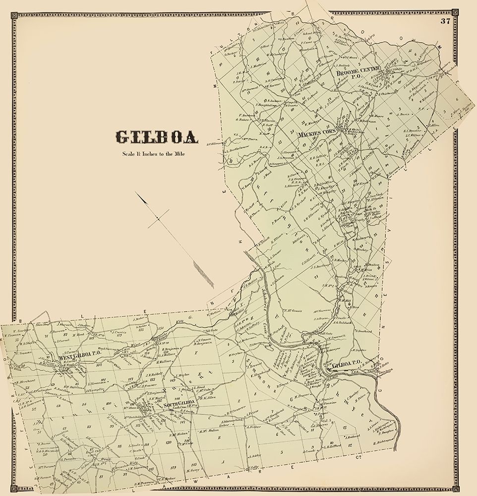 Gilboa New York Landowner - Stone 1866