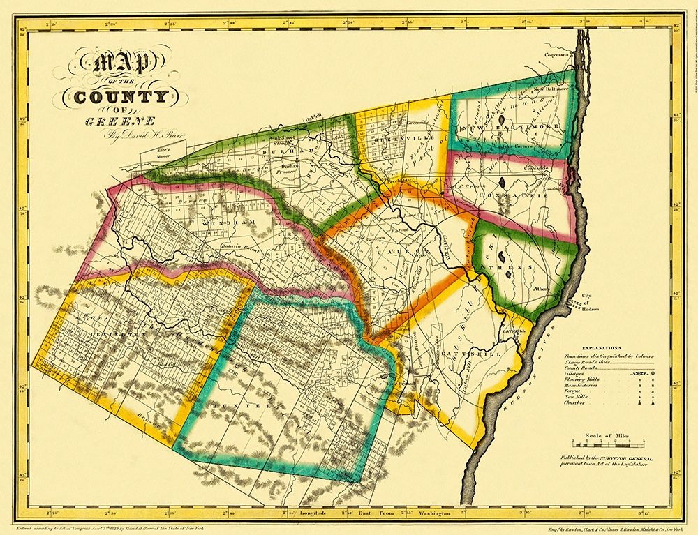 Greene New York Landowner - Burr 1829