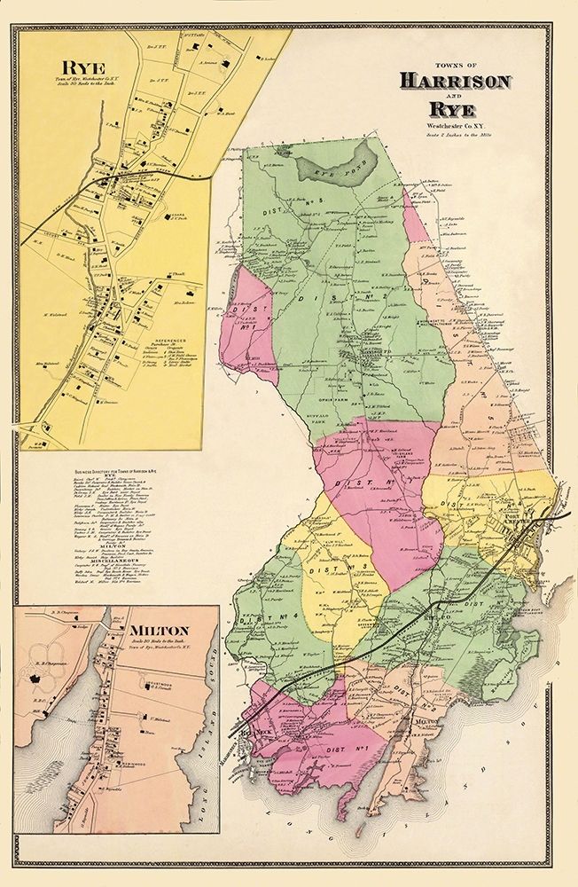Harrison, Rye New York Landowner - Beers 1868