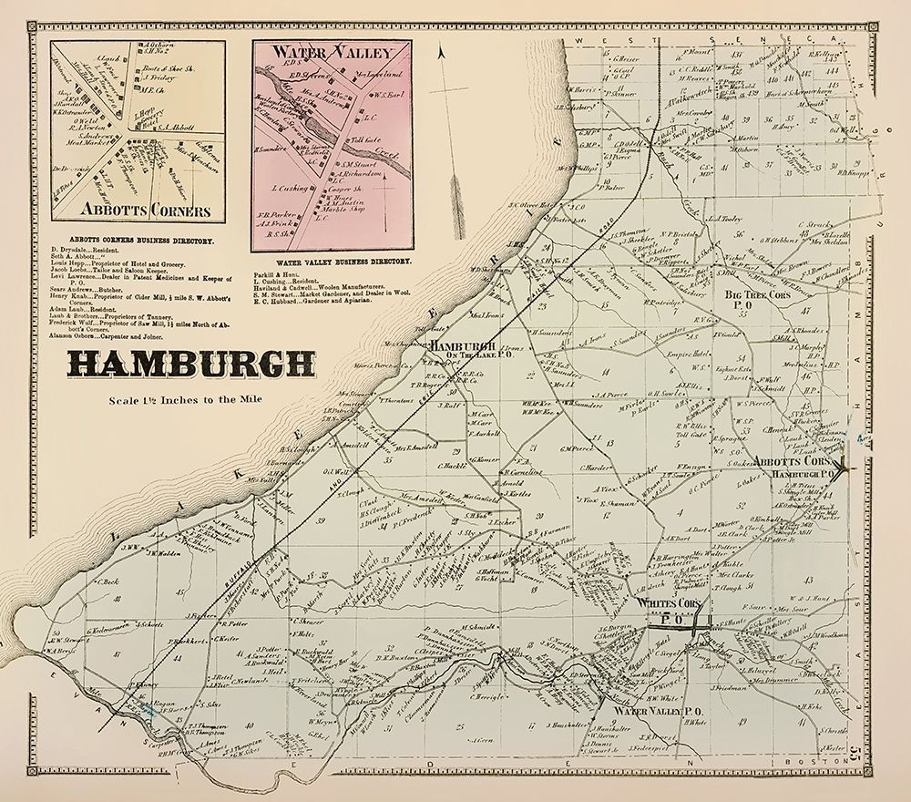 Hamburgh New York Landowner - Stone 1866