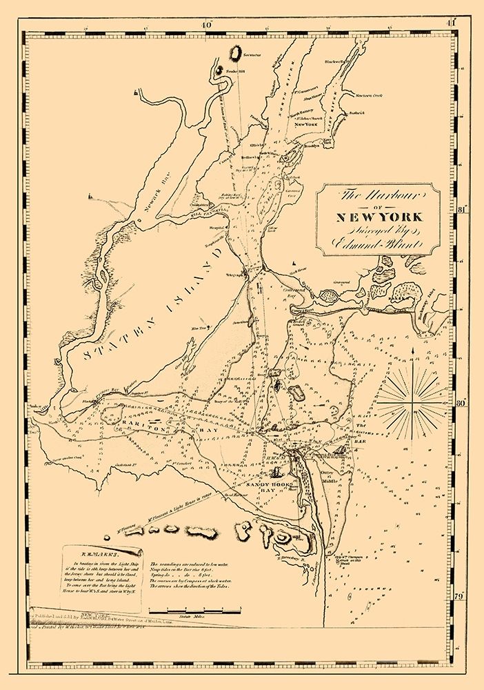 New York Harbor - Blunt 1827